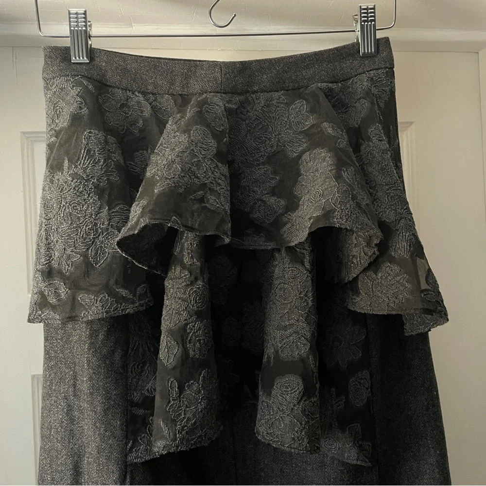 Sea New York Dark Grey Pencil Skirt Damask Lace Size XS